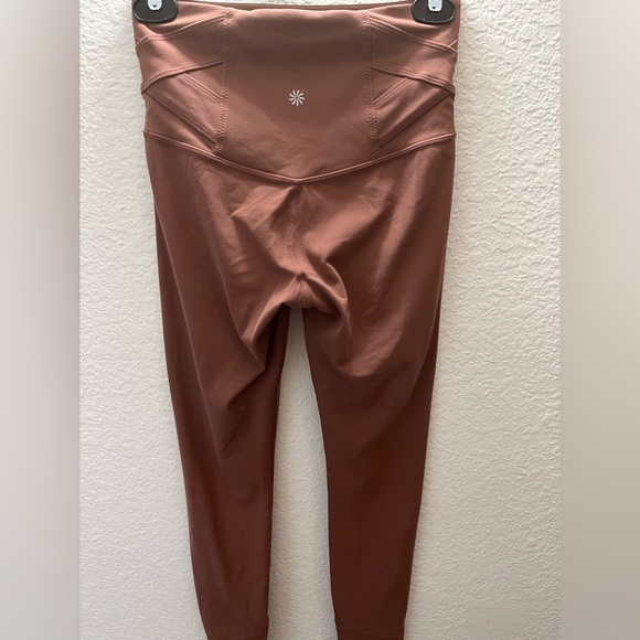 Athleta Elation Pirouette 7/8 Leggings XS Brown Criss Cross Hem High Rise Yoga - Picture 8 of 16